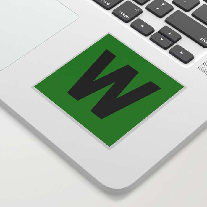 Letter W (Black & Green) Sticker