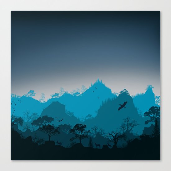 Dark mountain design Canvas Print