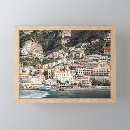 Positano Port and Beach Framed Mini Art Print
