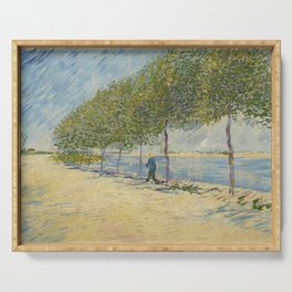 Road Along the Banks of the Seine Near Asnieres, Vincent van Gogh Serving Tray