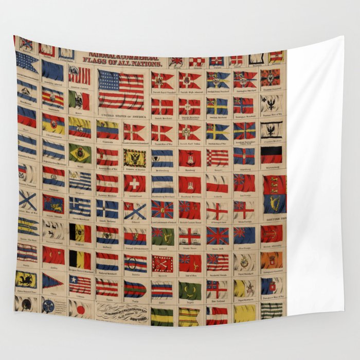 Historical Flags of The World (1869) Wall Tapestry