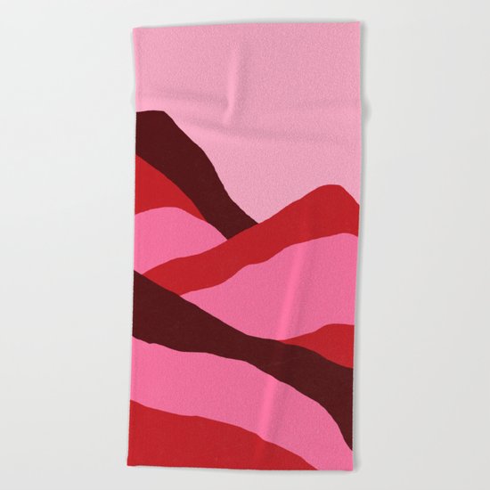 Climb red Beach Towel