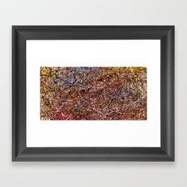 ELECTRIC 071 - Jackson Pollock style abstract design art, abstract painting Framed Art Print