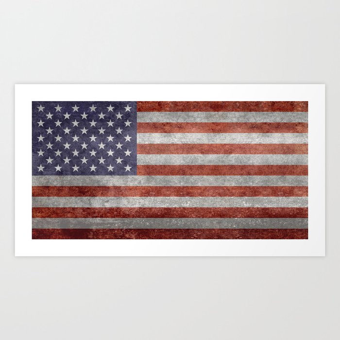 Flag of the United States of America - Vintage Retro Distressed Textured version Art Print