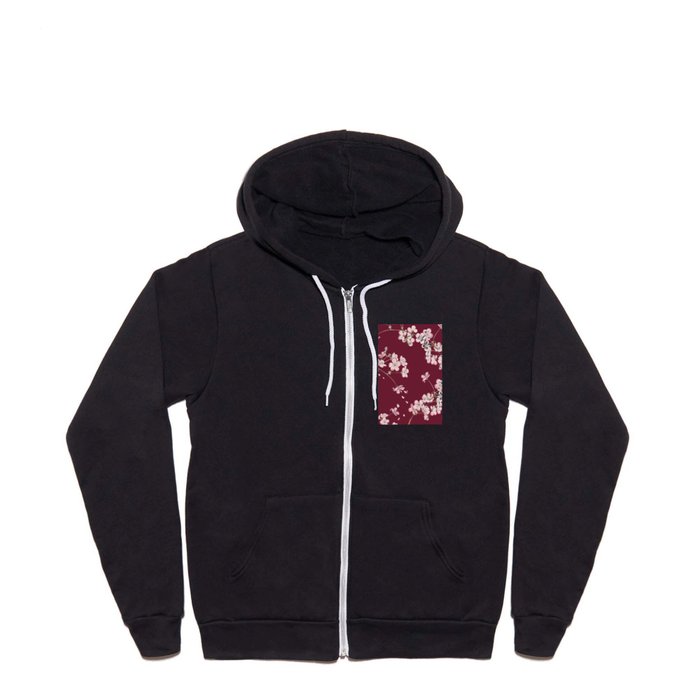 Cherry Flower Blossoms - Floral Home Design Full Zip Hoodie