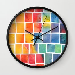 Colorful squares Wall Clock