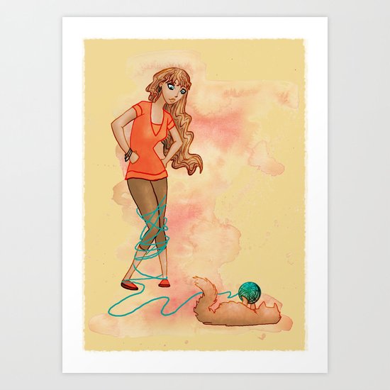 Tangled Trouble Art Print
