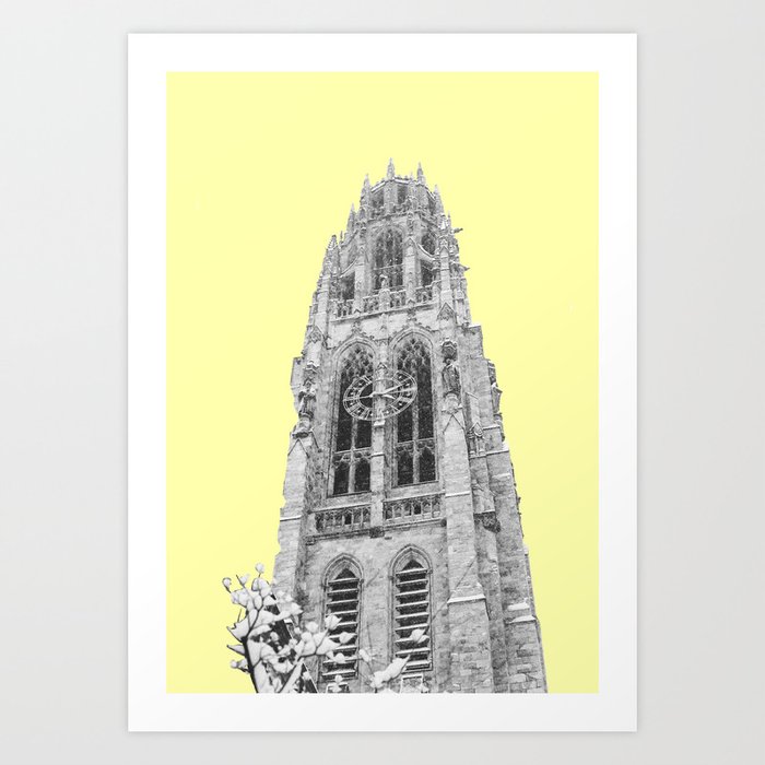 Harkness Tower Pop Art in Yellow Art Print