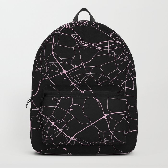 Dublin Street Map Black and Pink Backpack