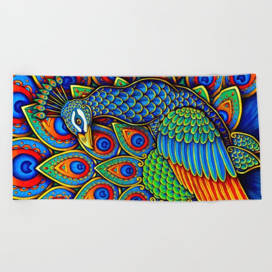 Paisley Peacock Beach Towel