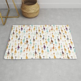 Giraffe of a different Color: white background Rug