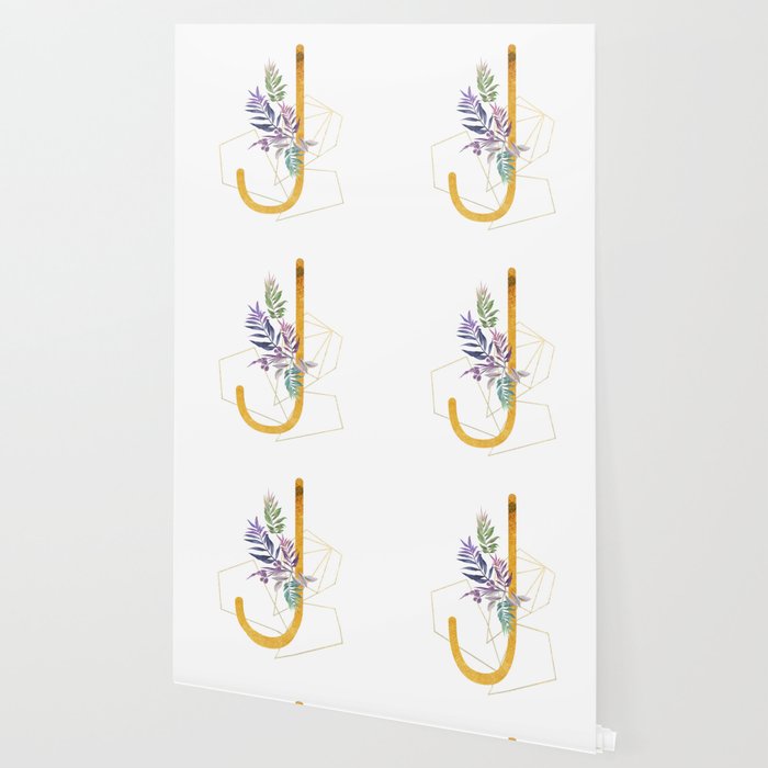 Modern Glamorous Personalized Gold Initial Letter J Custom Initial Name Monogram Gold Alphabet Prin Wallpaper By Aba2life Society6