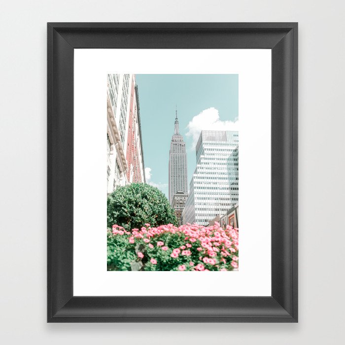 New York City Skyline Blue Travel Photography Framed Art Print