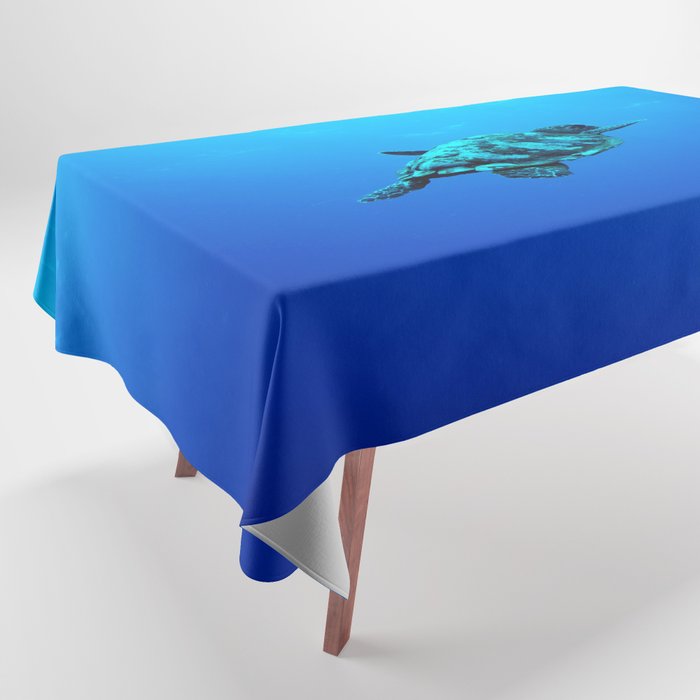 GRAY TURTLE SWIMMING UNDER THE SEA Tablecloth