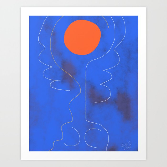 Blue Woman Art Print