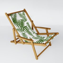 Green Silhouette Fern Leaves Pattern Sling Chair