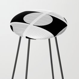 Black and White Abstract Symmetry Counter Stool