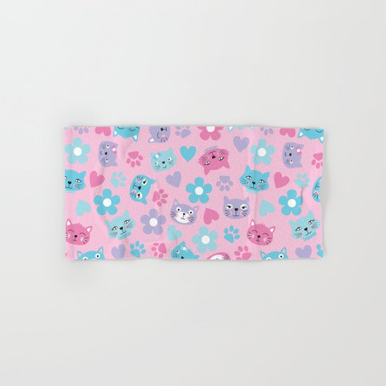 Kitty Cat Pattern by Everett Co Hand & Bath Towel