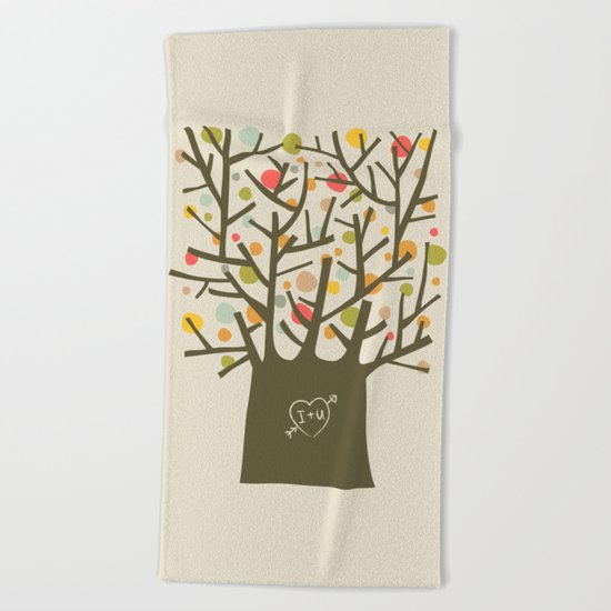 The "I love you" tree Beach Towel