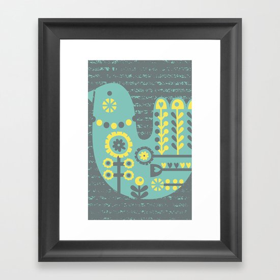 Folksy Birdie Framed Art Print
