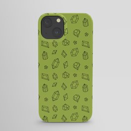 Light Green and Black Gems Pattern iPhone Case