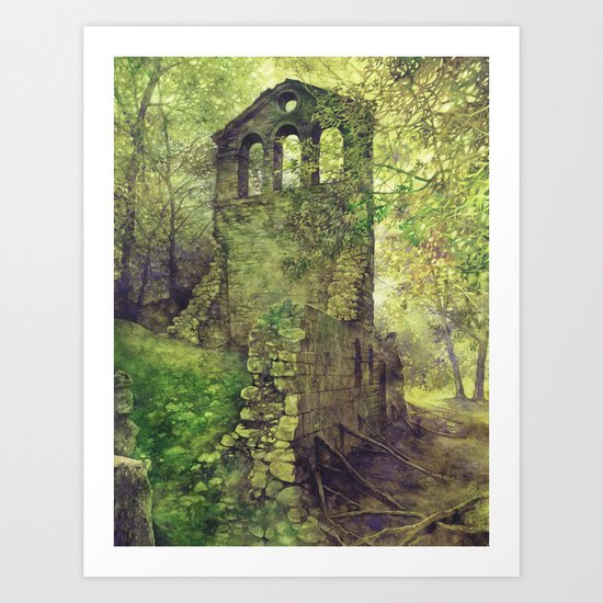Ruins in the forest Art Print