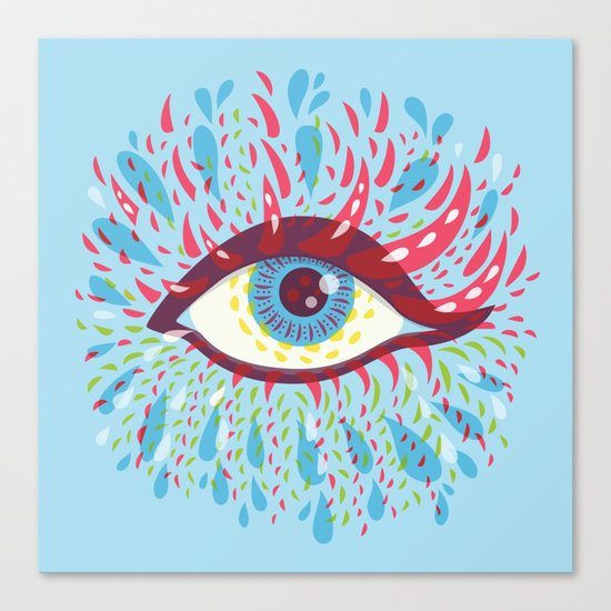 Weird Blue Psychedelic Eye Canvas Print