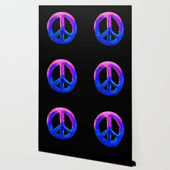 Pink Blue Watercolor Tie Dye Peace Sign Wallpaper By Laurabethlove