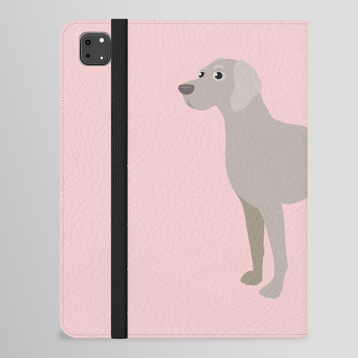 Weimaraner Dog and Flowers Pink iPad Folio Case