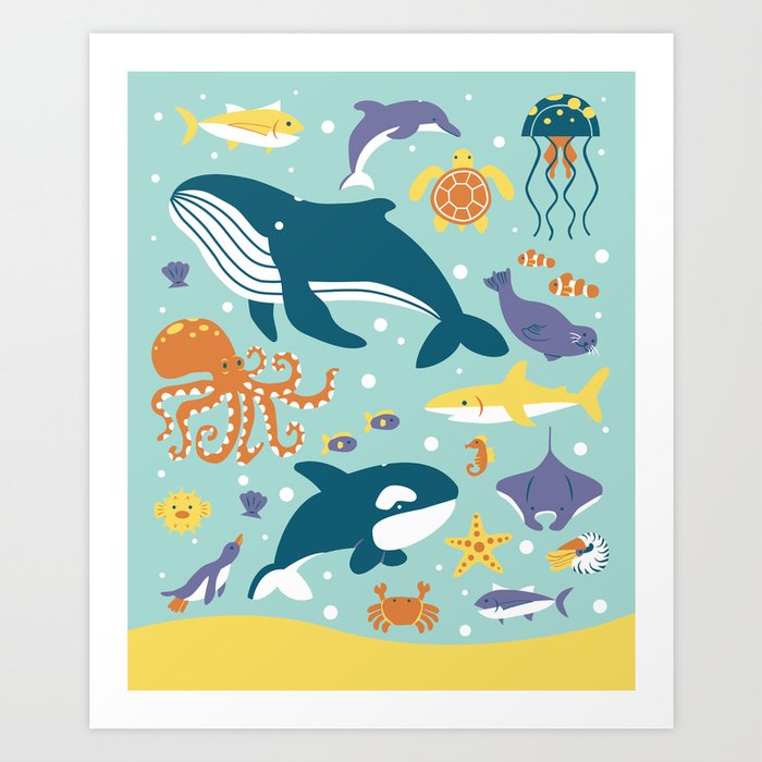 Sea Animals Art Print