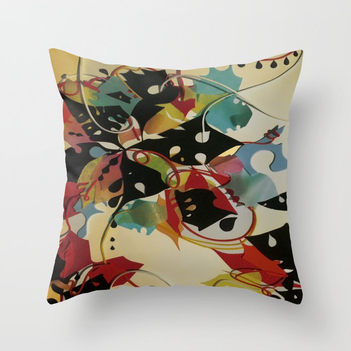 Rainbow Floral- Fantasy Decoupage  Throw Pillow
