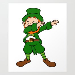 Funny Dabbing Leprechaun St Patricks Day Art Print | Unisextshirt, Irish, Funny, Dance, Holiday, Dab, Hiphop, Tshirt, Unique, Pun 