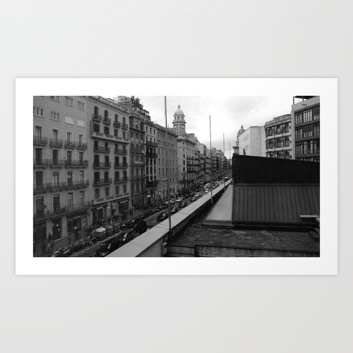 Barcelona, the Rambla from the window Art Print