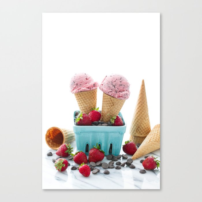 Strawberry Ice Cream Canvas Print
