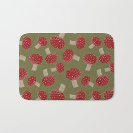 Red Spotted Mushrooms Bath Mat