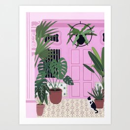 Pink Shophouse Art Print