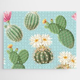 Summer Tropical Resort Cacti and Flowers Jigsaw Puzzle