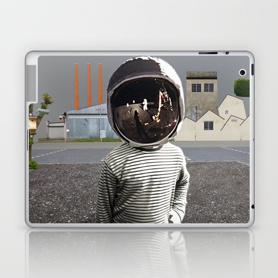 Space Kid in illusion City Laptop & iPad Skin