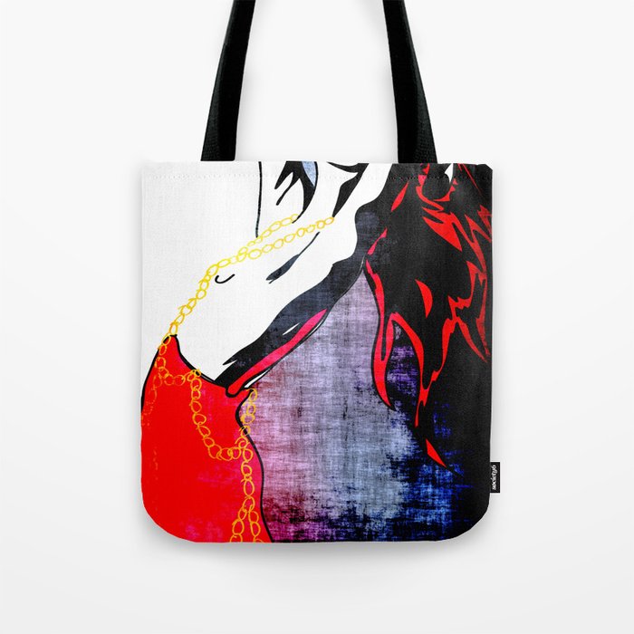 Lady In Red Tote Bag