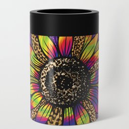 Bright Leopard Sunflower Purple Can Cooler