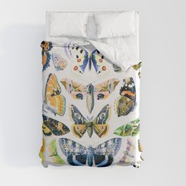 Adolphe Millot "Butterflies" 1. Duvet Cover