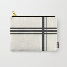 Minimal Plaid in Cream Carry-All Pouch