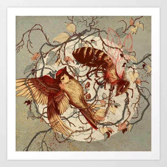 Honey & Sorrow (grey) Art Print