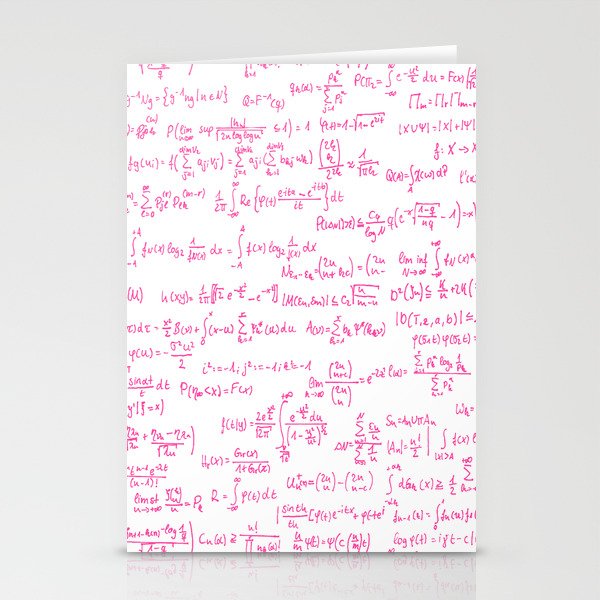 Pink Math Equations Stationery Cards