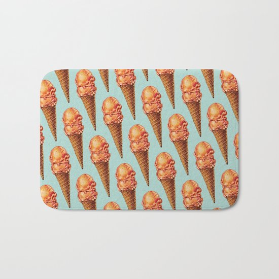Ice Cream Pattern - Strawberry Scoop Bath Mat