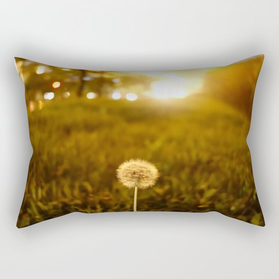 Golden Dandelion Sunset Rectangular Pillow