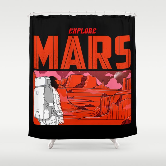 Explore the Mars Shower Curtain