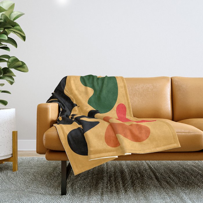 1  Matisse Cut Outs Inspired 220602 Abstract Shapes Organic Valourine Original Throw Blanket