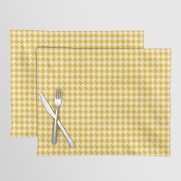 PreppyPatterns™ - Modern Houndstooth - Sunny Yellow Gold and White Placemat
