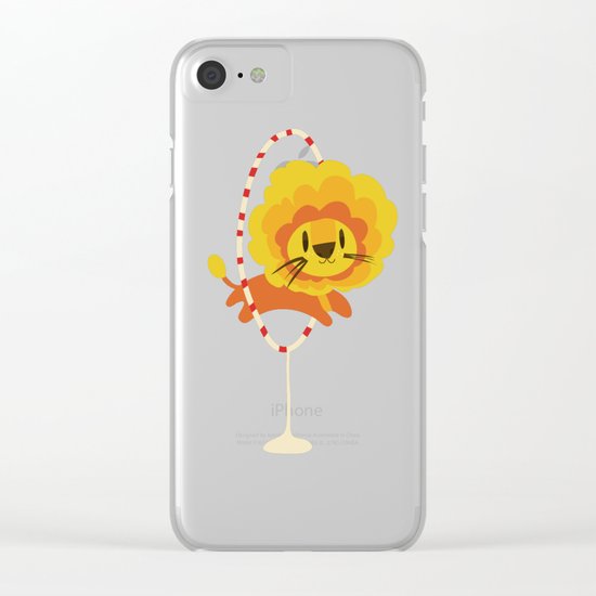 Lion hopped through a loop Clear iPhone Case